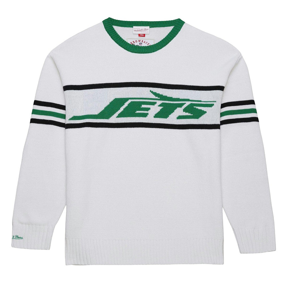Mitchell & Ness New York Jets Throwback 1984 Pullover Sweater White