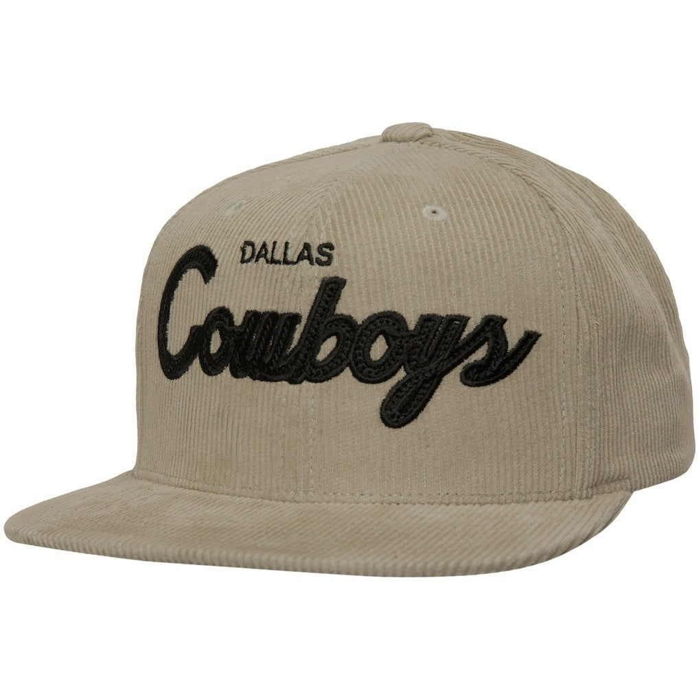 Mitchell & Ness Dallas Cowboys Cord Snapback Hat Tan