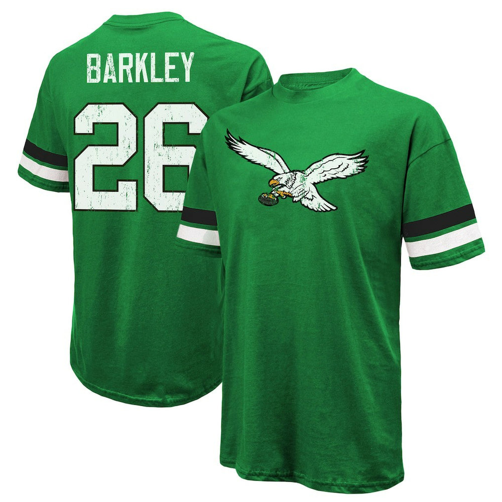 Saquon Barkley Philadelphia Eagles Majestic Threads Name & Number Oversized T-Shirt Kelly Green