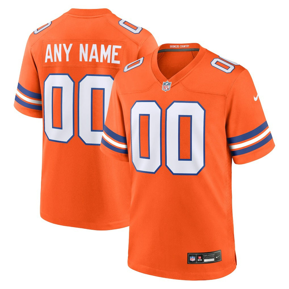 Nike Denver Broncos Youth 2nd Alternate Custom Replica Jersey Orange