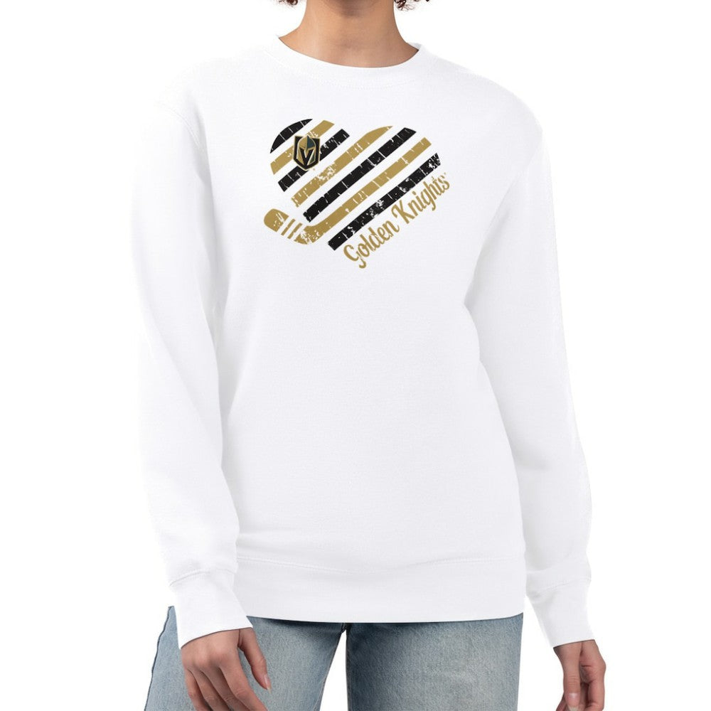Vegas Golden Knights G-III 4Her by Carl Banks Women's Heart Graphic Pullover Sweatshirt - White - NHL 201411302