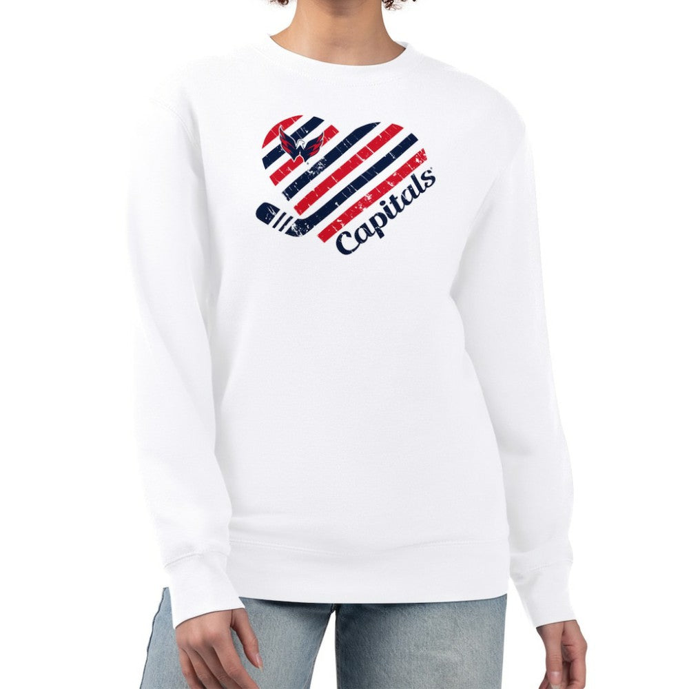Washington Capitals G-III 4Her by Carl Banks Women's Heart Graphic Pullover Sweatshirt - White - NHL 201411304