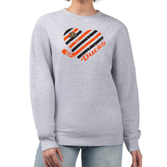 Anaheim Ducks G-III 4Her by Carl Banks Women's Heart Graphic Pullover Sweatshirt - Heather Gray - NHL 201411306