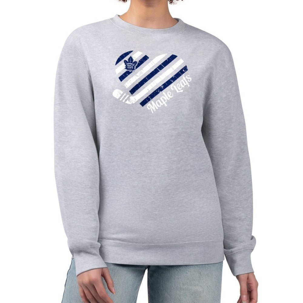 Toronto Maple Leafs G-III 4Her by Carl Banks Women's Heart Graphic Pullover Sweatshirt - Heather Gray - NHL 201411312