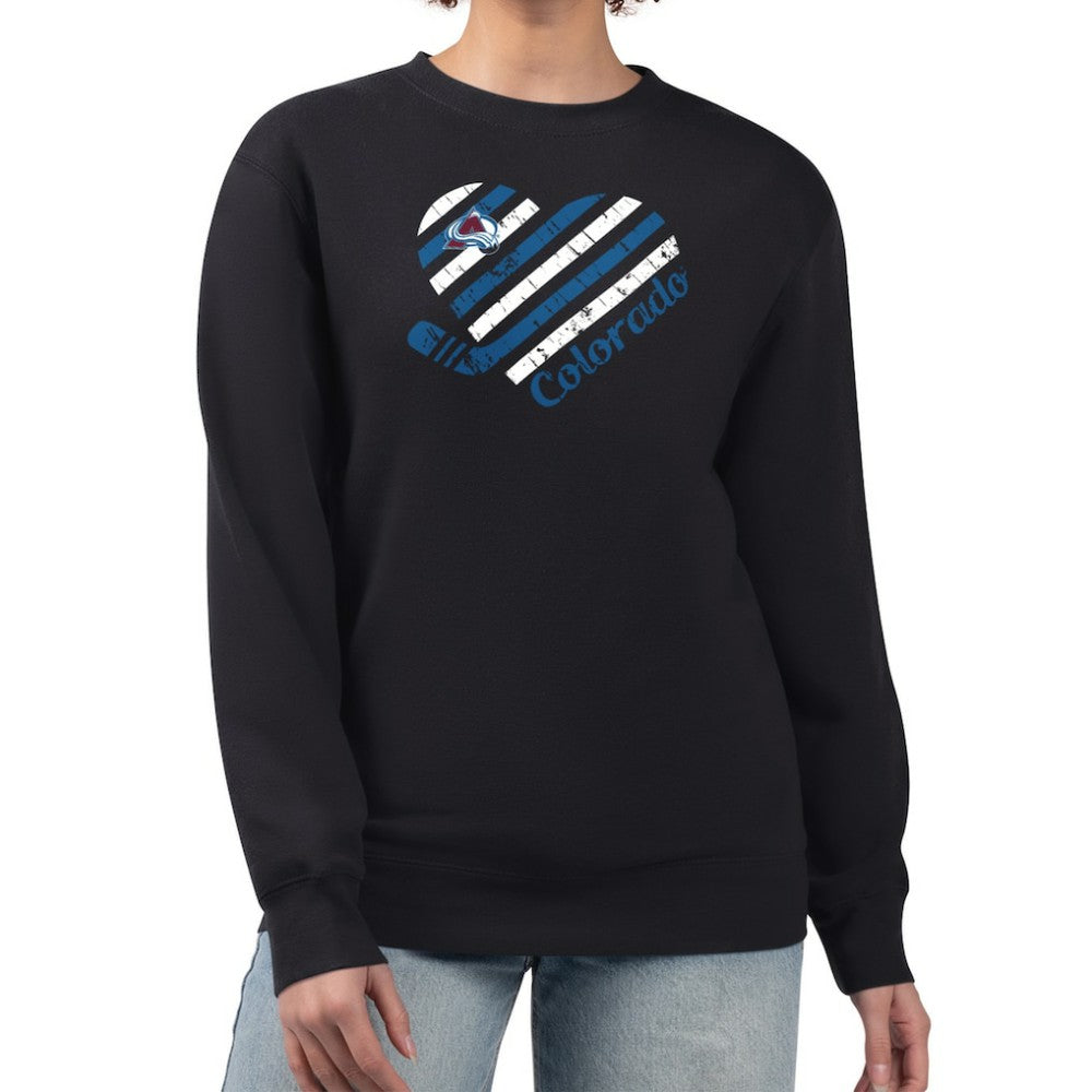 Colorado Avalanche G-III 4Her by Carl Banks Women's Heart Graphic Pullover Sweatshirt - Black - NHL 201411322