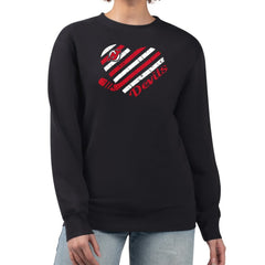 New Jersey Devils G-III 4Her by Carl Banks Women's Heart Graphic Pullover Sweatshirt - Black - NHL 201411327