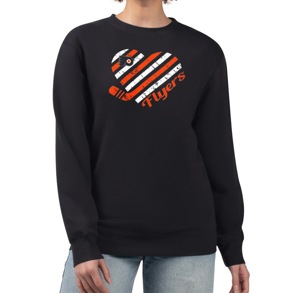 Philadelphia Flyers G-III 4Her by Carl Banks Women's Heart Graphic Pullover Sweatshirt - Black - NHL 201411329
