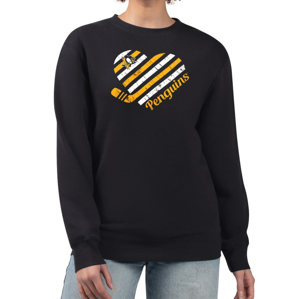 Pittsburgh Penguins G-III 4Her by Carl Banks Women's Heart Graphic Pullover Sweatshirt - Black - NHL 201411332