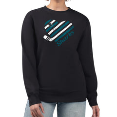 San Jose Sharks G-III 4Her by Carl Banks Women's Heart Graphic Pullover Sweatshirt - Black - NHL 201411334