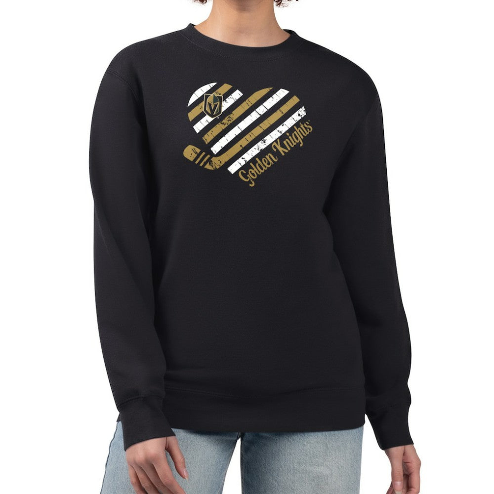 Vegas Golden Knights G-III 4Her by Carl Banks Women's Heart Graphic Pullover Sweatshirt - Black - NHL 201411337