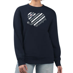 Winnipeg Jets G-III 4Her by Carl Banks Women's Heart Graphic Pullover Sweatshirt - Navy - NHL 201411344