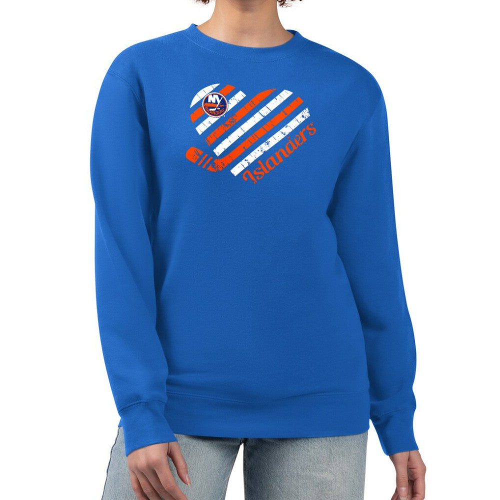 New York Islanders G-III 4Her by Carl Banks Women's Heart Graphic Pullover Sweatshirt - Royal - NHL 201411347