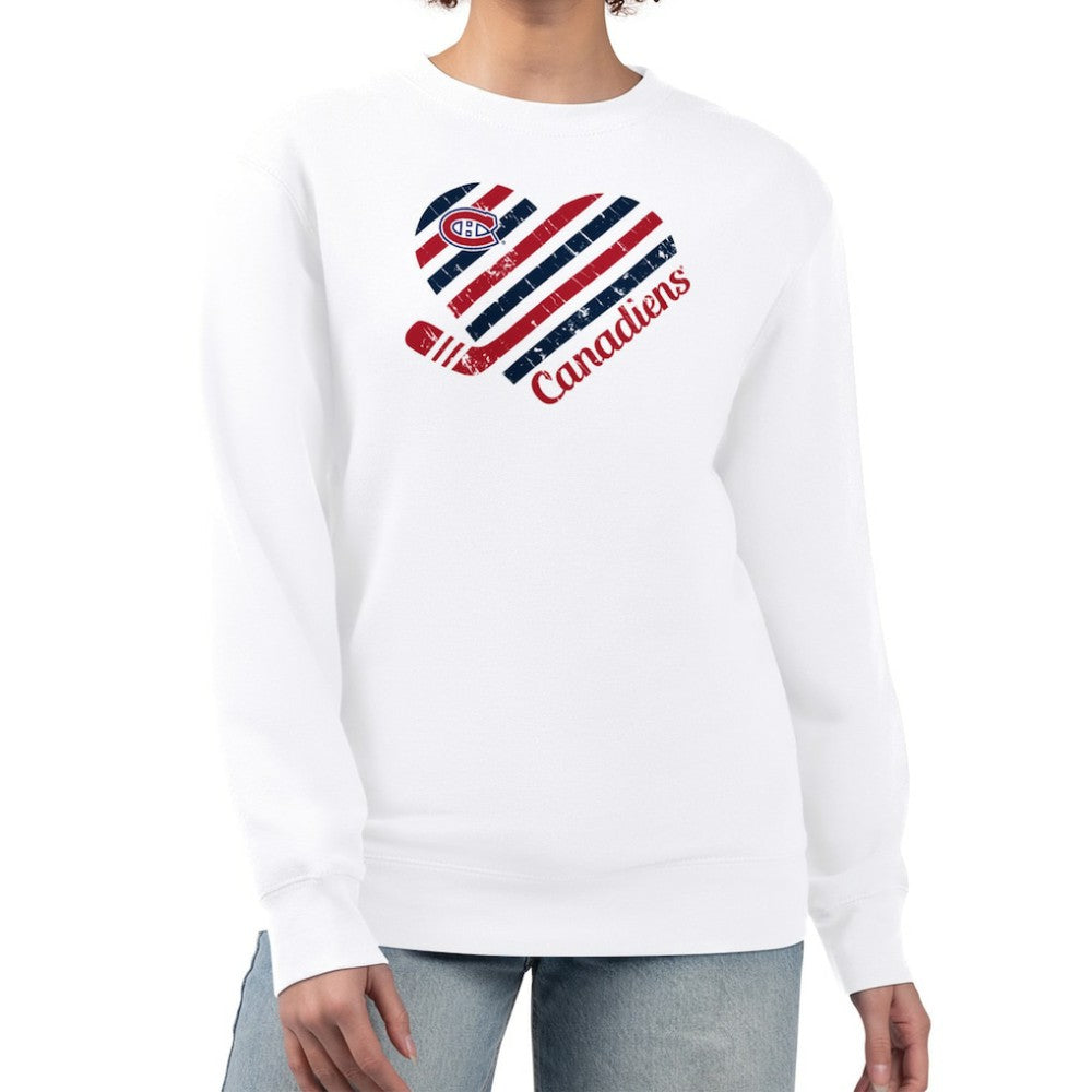 Montreal Canadiens G-III 4Her by Carl Banks Women's Heart Graphic Pullover Sweatshirt - White - NHL 201411348