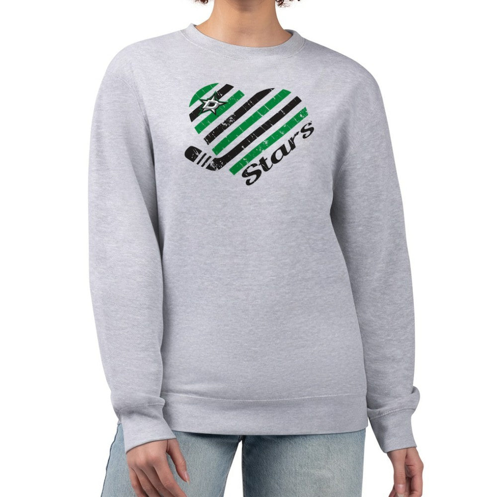 Dallas Stars G-III 4Her by Carl Banks Women's Heart Graphic Pullover Sweatshirt - Heather Gray - NHL 201411353