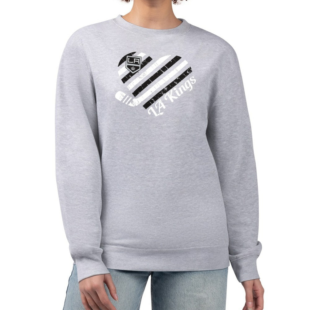 Los Angeles Kings G-III 4Her by Carl Banks Women's Heart Graphic Pullover Sweatshirt - Heather Gray - NHL 201411363