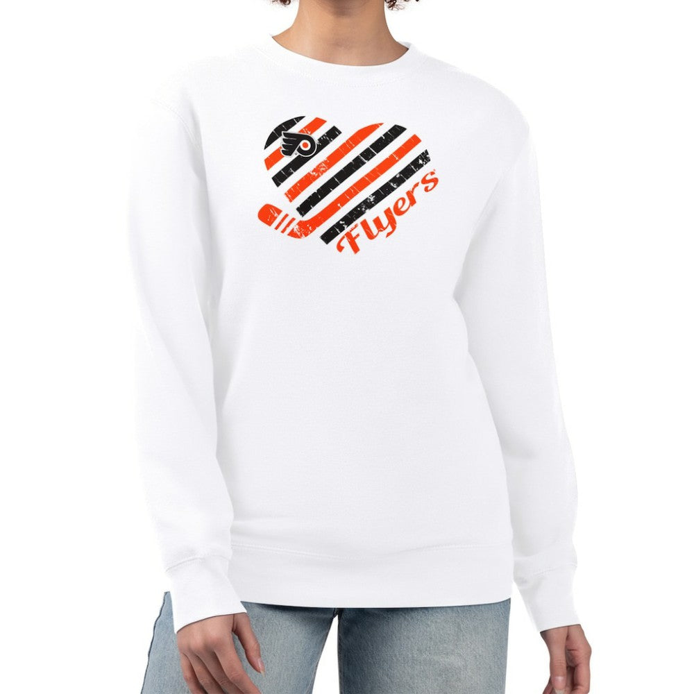 Philadelphia Flyers G-III 4Her by Carl Banks Women's Heart Graphic Pullover Sweatshirt - White - NHL 201411368