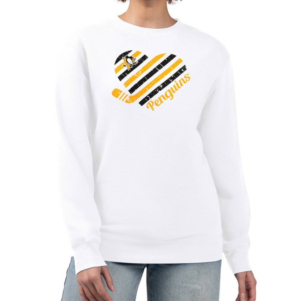Pittsburgh Penguins G-III 4Her by Carl Banks Women's Heart Graphic Pullover Sweatshirt - White - NHL 201411371