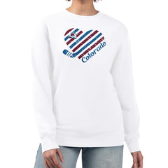 Colorado Avalanche G-III 4Her by Carl Banks Women's Heart Graphic Pullover Sweatshirt - White - NHL 201411389