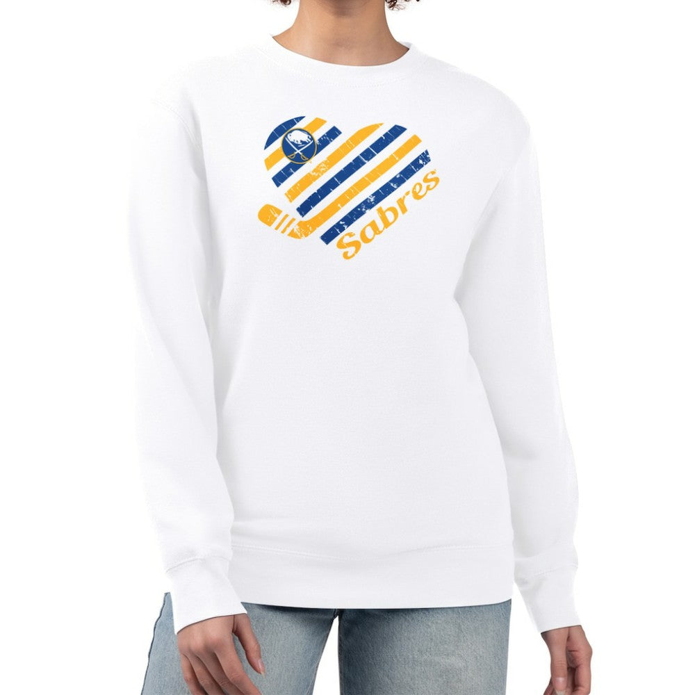 Buffalo Sabres G-III 4Her by Carl Banks Women's Heart Graphic Pullover Sweatshirt - White - NHL 201411390
