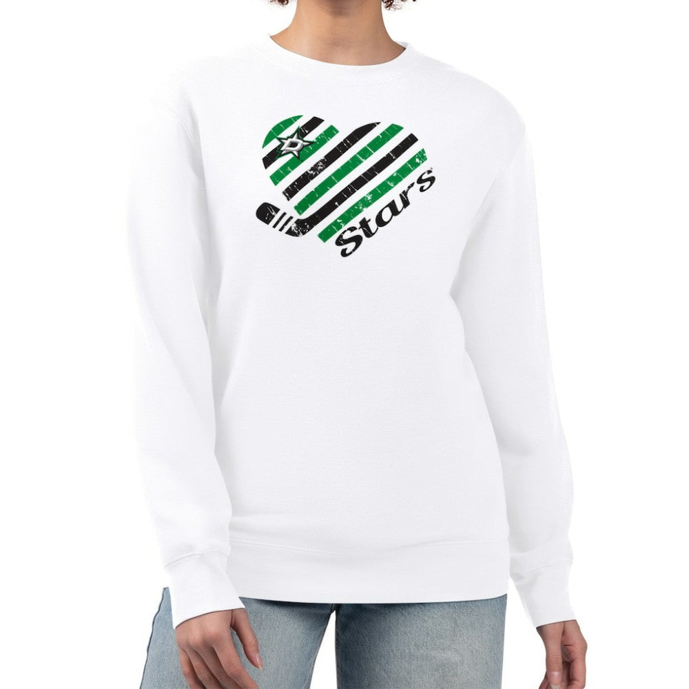 Dallas Stars G-III 4Her by Carl Banks Women's Heart Graphic Pullover Sweatshirt - White - NHL 201411396