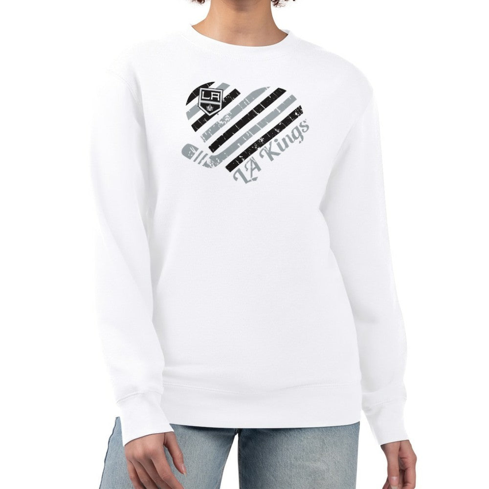 Los Angeles Kings G-III 4Her by Carl Banks Women's Heart Graphic Pullover Sweatshirt - White - NHL 201411397