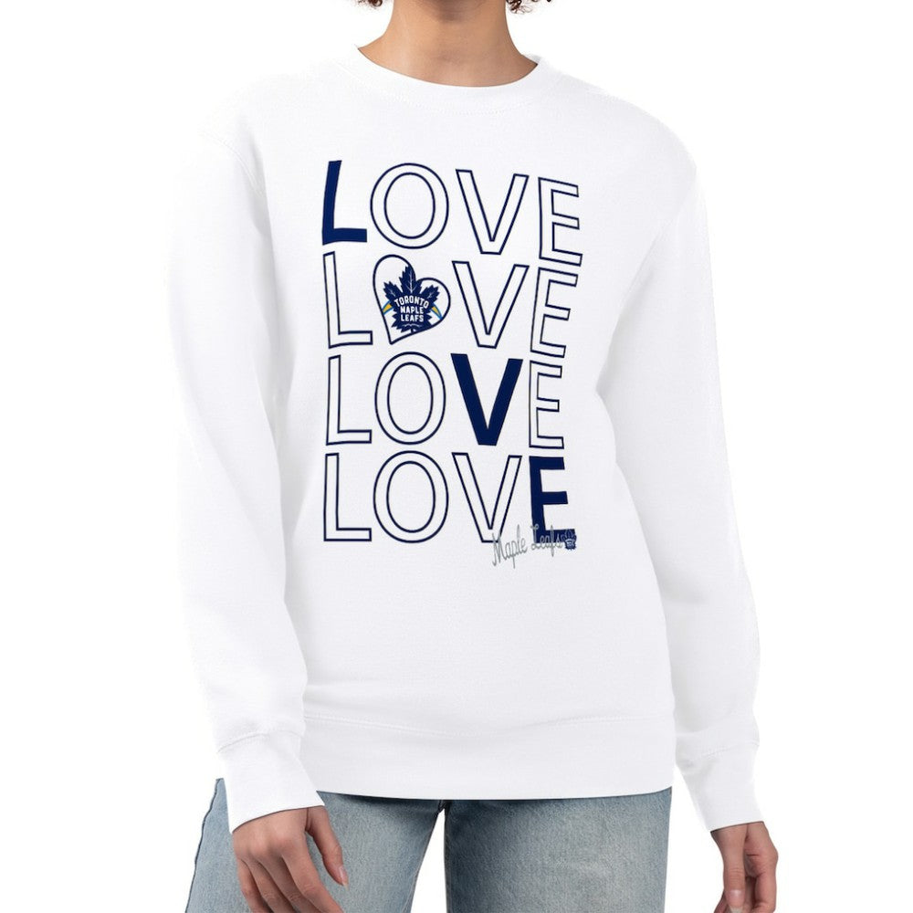 Toronto Maple Leafs G-III 4Her by Carl Banks Women's Lots Of Love Team Logo Graphic Pullover Sweatshirt - White - NHL 201411511