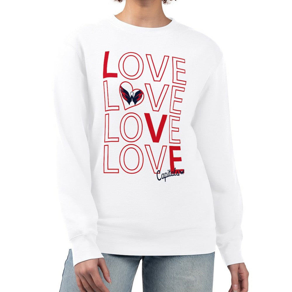 Washington Capitals G-III 4Her by Carl Banks Women's Lots Of Love Team Logo Graphic Pullover Sweatshirt - White - NHL 201411514