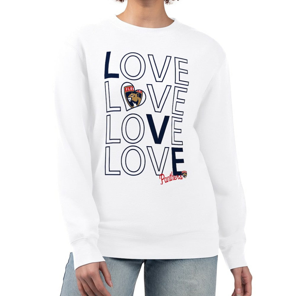 Florida Panthers G-III 4Her by Carl Banks Women's Lots Of Love Team Logo Graphic Pullover Sweatshirt - White - NHL 201411532
