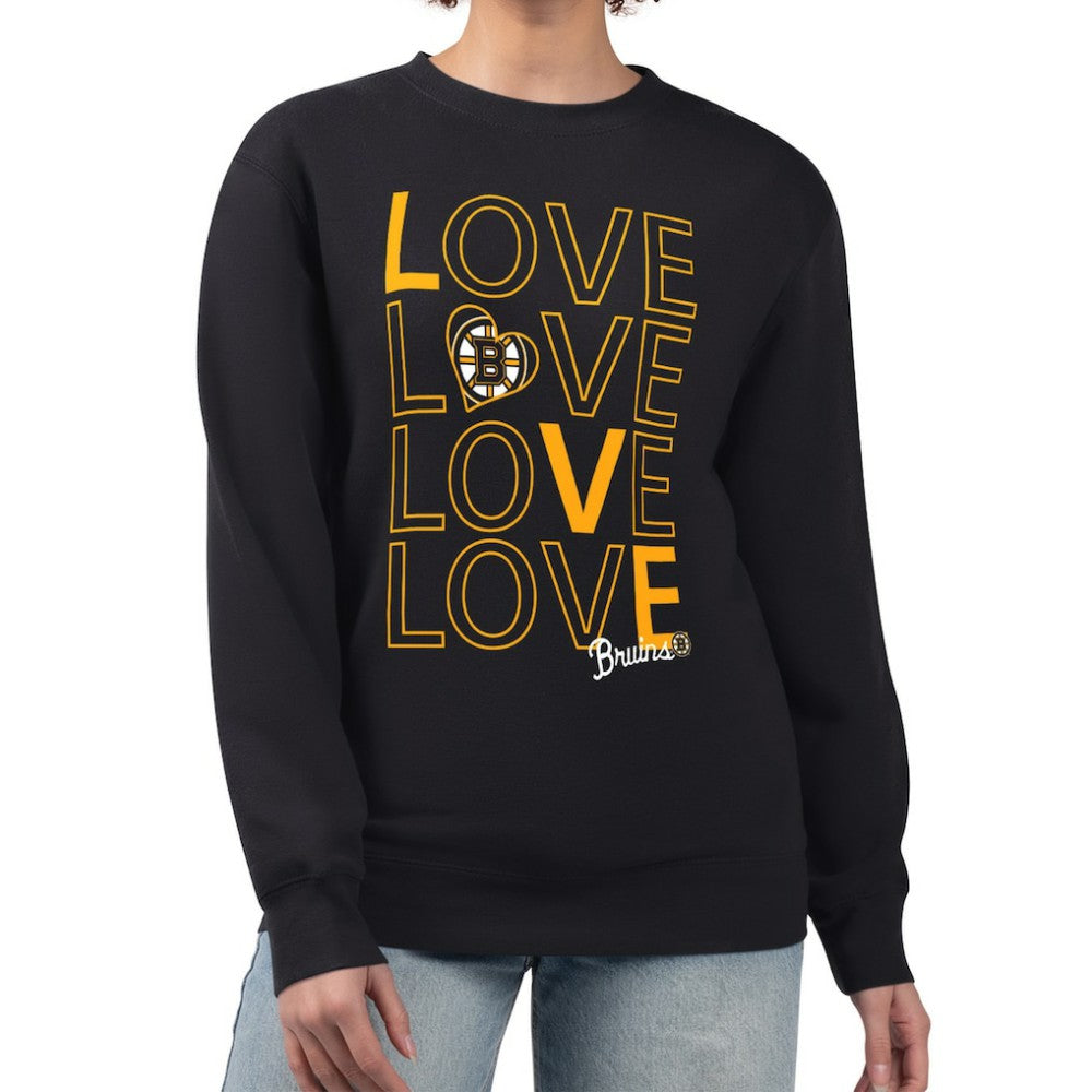 Boston Bruins G-III 4Her by Carl Banks Women's Lots Of Love Team Logo Graphic Pullover Sweatshirt - Black - NHL 201411534