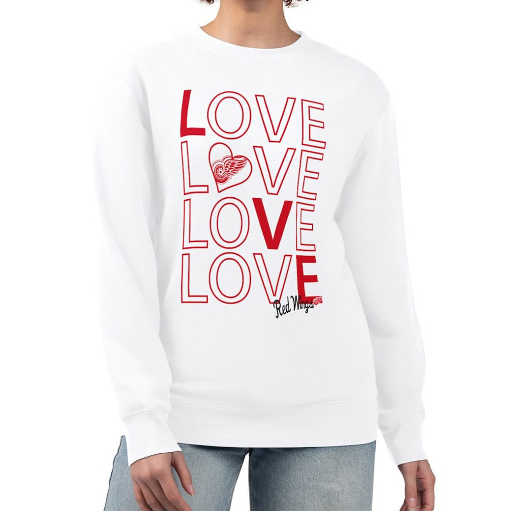 Detroit Red Wings G-III 4Her by Carl Banks Women's Lots Of Love Team Logo Graphic Pullover Sweatshirt - White - NHL 201411539