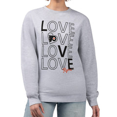Philadelphia Flyers G-III 4Her by Carl Banks Women's Lots Of Love Team Logo Graphic Pullover Sweatshirt - Heather Gray - NHL 201411545
