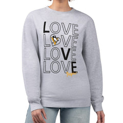 Pittsburgh Penguins G-III 4Her by Carl Banks Women's Lots Of Love Team Logo Graphic Pullover Sweatshirt - Heather Gray - NHL 201411547