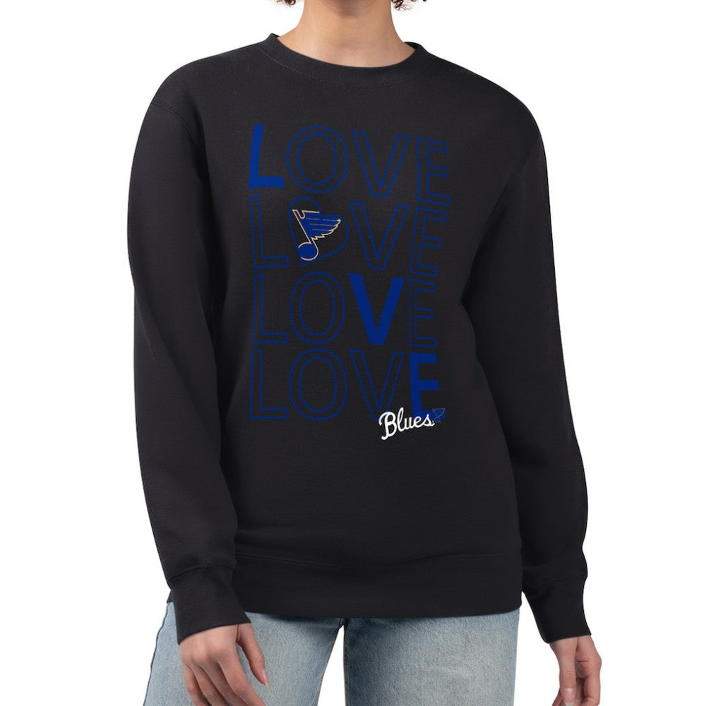 St. Louis Blues G-III 4Her by Carl Banks Women's Lots Of Love Team Logo Graphic Pullover Sweatshirt - Black - NHL 201411551