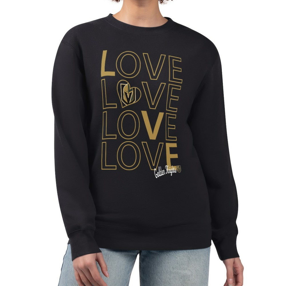 Vegas Golden Knights G-III 4Her by Carl Banks Women's Lots Of Love Team Logo Graphic Pullover Sweatshirt - Black - NHL 201411556