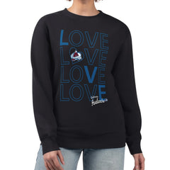 Colorado Avalanche G-III 4Her by Carl Banks Women's Lots Of Love Team Logo Graphic Pullover Sweatshirt - Black - NHL 201411578
