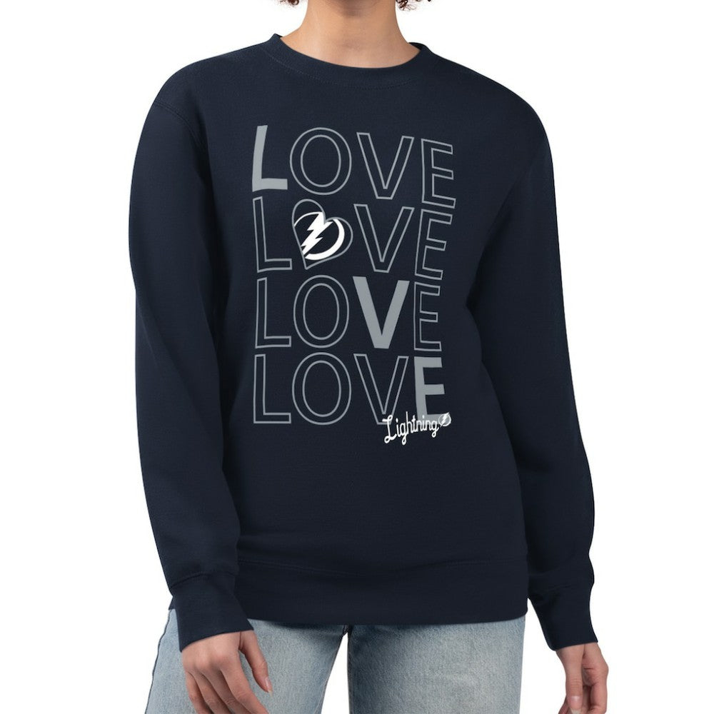 Tampa Bay Lightning G-III 4Her by Carl Banks Women's Lots Of Love Team Logo Graphic Pullover Sweatshirt - Navy - NHL 201411583