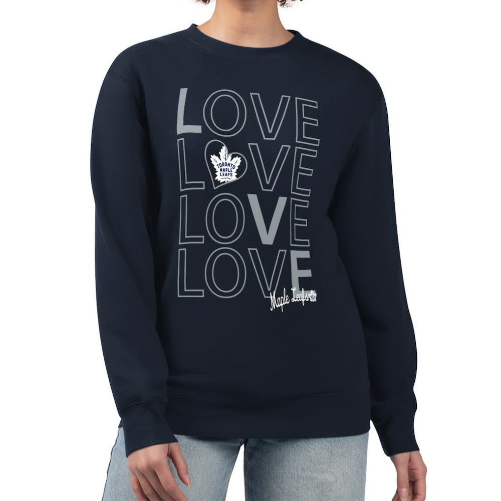 Toronto Maple Leafs G-III 4Her by Carl Banks Women's Lots Of Love Team Logo Graphic Pullover Sweatshirt - Navy - NHL 201411584