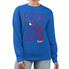 New York Rangers G-III 4Her by Carl Banks Women's Lots Of Love Team Logo Graphic Pullover Sweatshirt - Blue - NHL 201411588