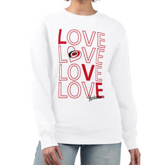Carolina Hurricanes G-III 4Her by Carl Banks Women's Lots Of Love Team Logo Graphic Pullover Sweatshirt - White - NHL 201411592