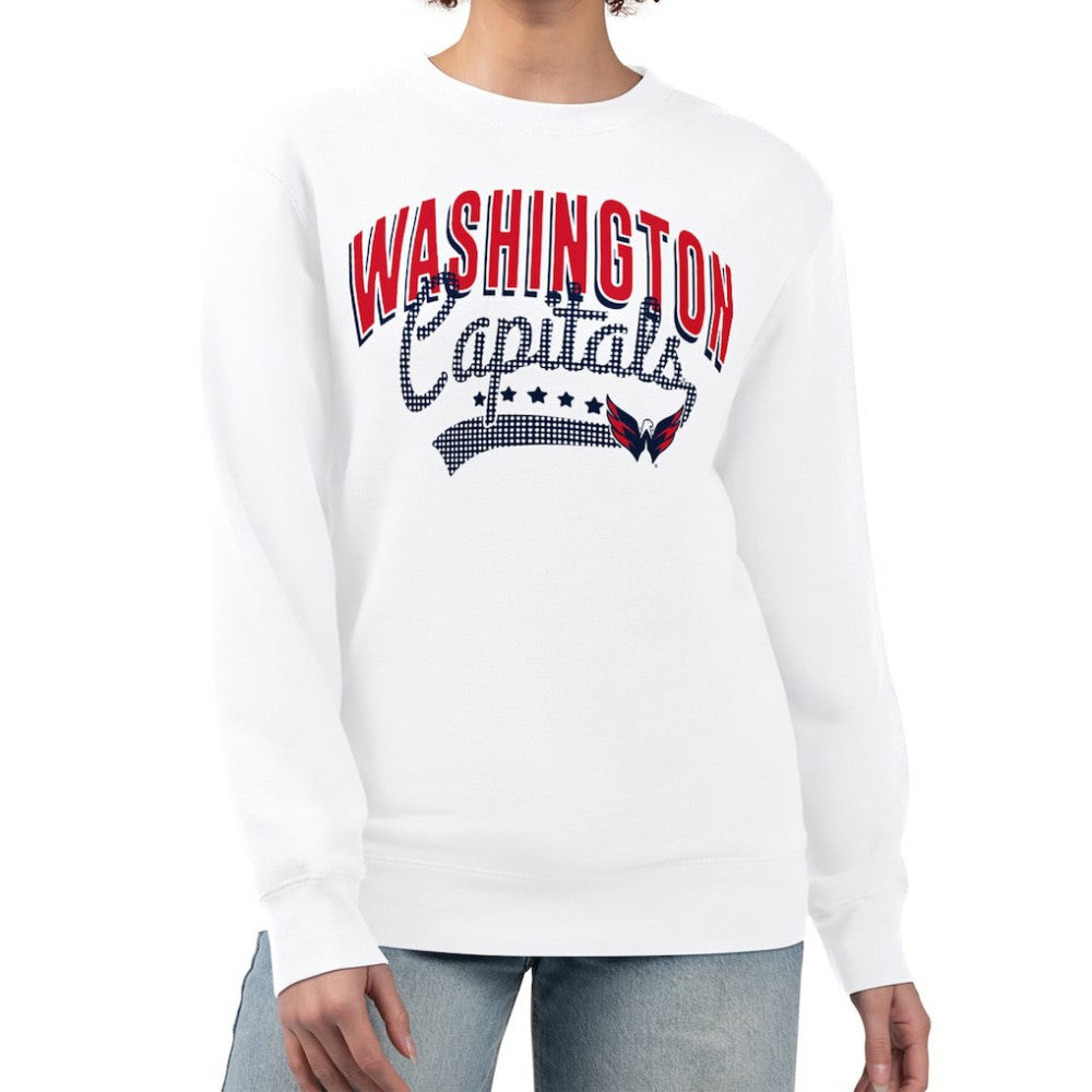 Washington Capitals G-III 4Her by Carl Banks Women's Filigree Team Graphic Fleece Pullover Sweatshirt - White - NHL 201411597