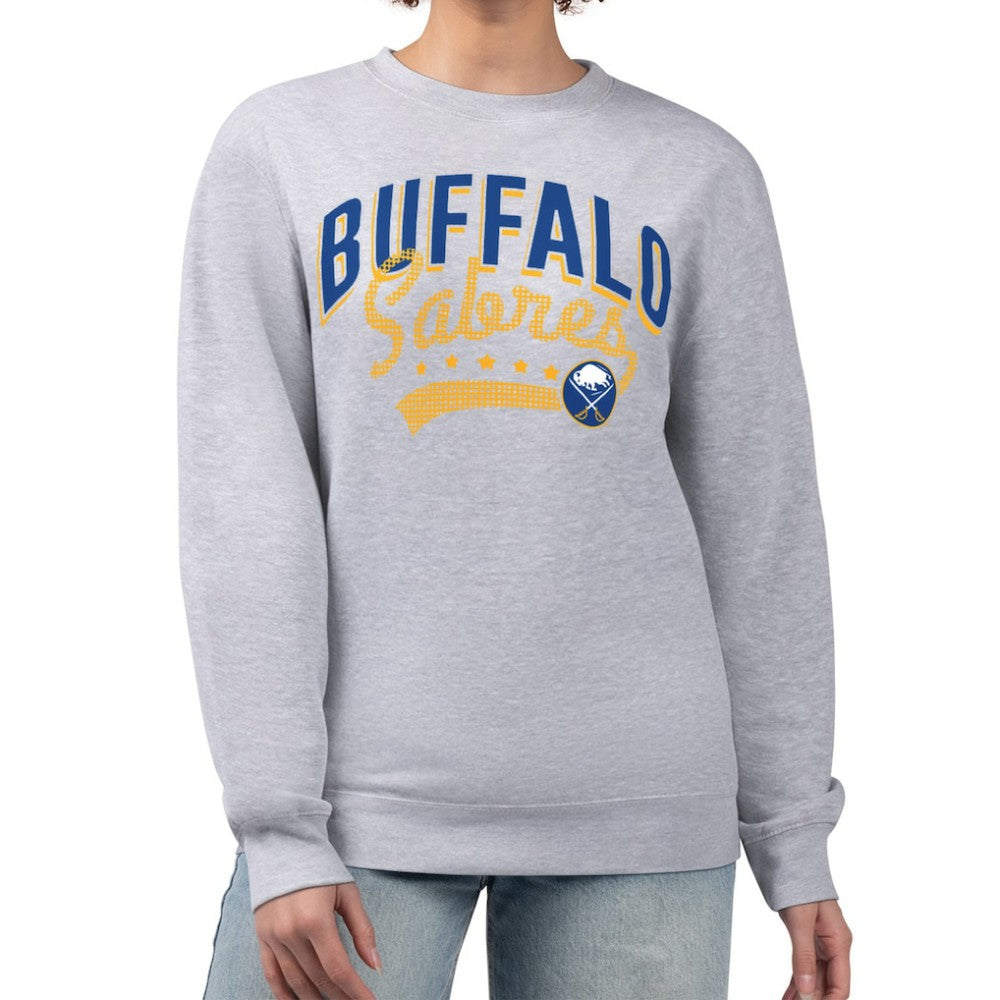Buffalo Sabres G-III 4Her by Carl Banks Women's Filigree Team Graphic Fleece Pullover Sweatshirt - Heather Gray - NHL 201411601