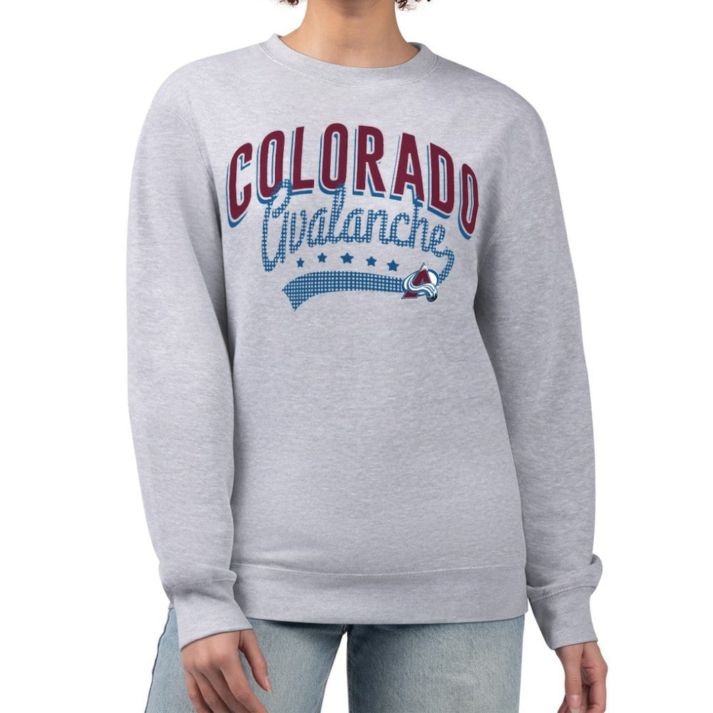 Colorado Avalanche G-III 4Her by Carl Banks Women's Filigree Team Graphic Fleece Pullover Sweatshirt - Heather Gray - NHL 201411605