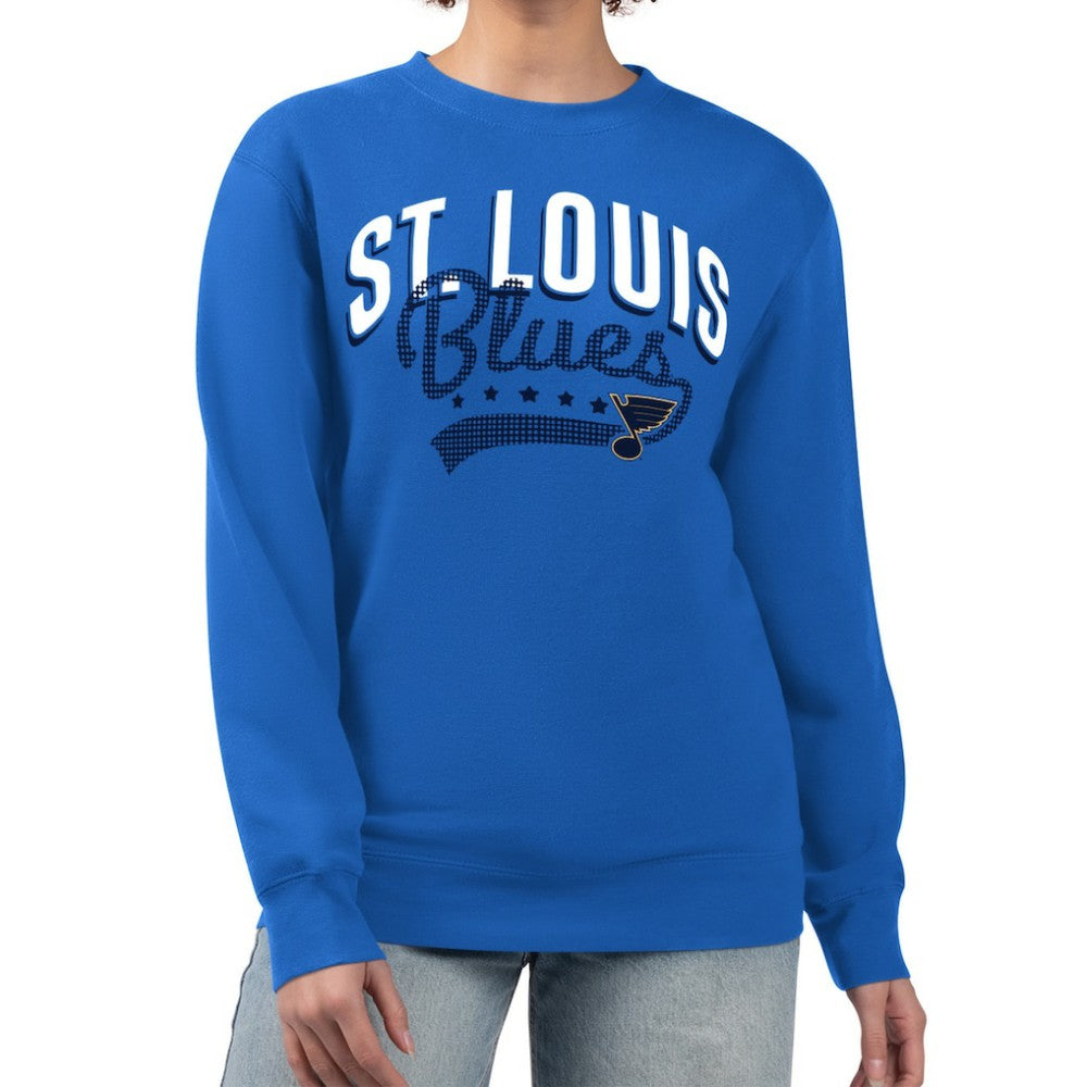 St. Louis Blues G-III 4Her by Carl Banks Women's Filigree Team Graphic Fleece Pullover Sweatshirt - Blue - NHL 201411607