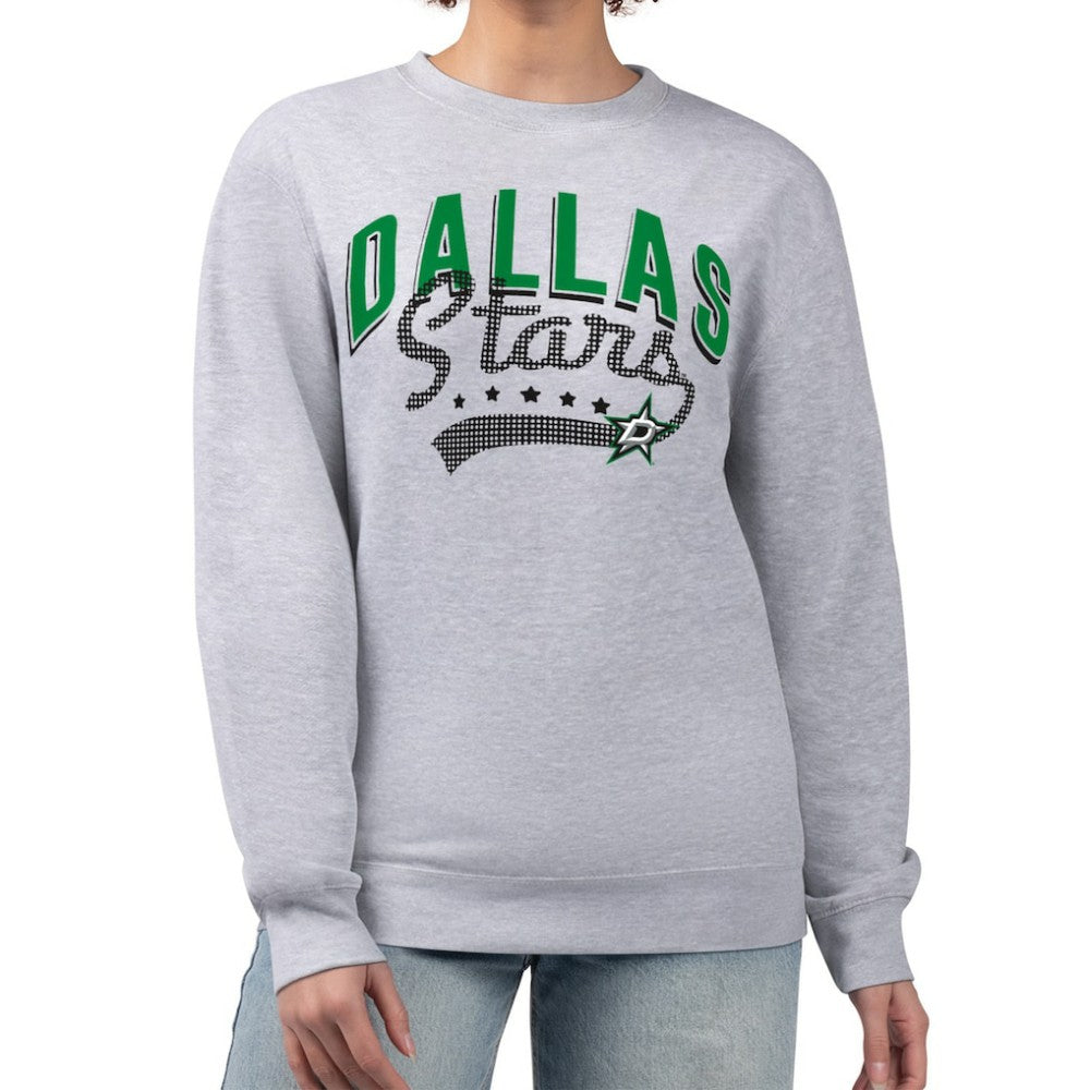 Dallas Stars G-III 4Her by Carl Banks Women's Filigree Team Graphic Fleece Pullover Sweatshirt - Heather Gray - NHL 201411608