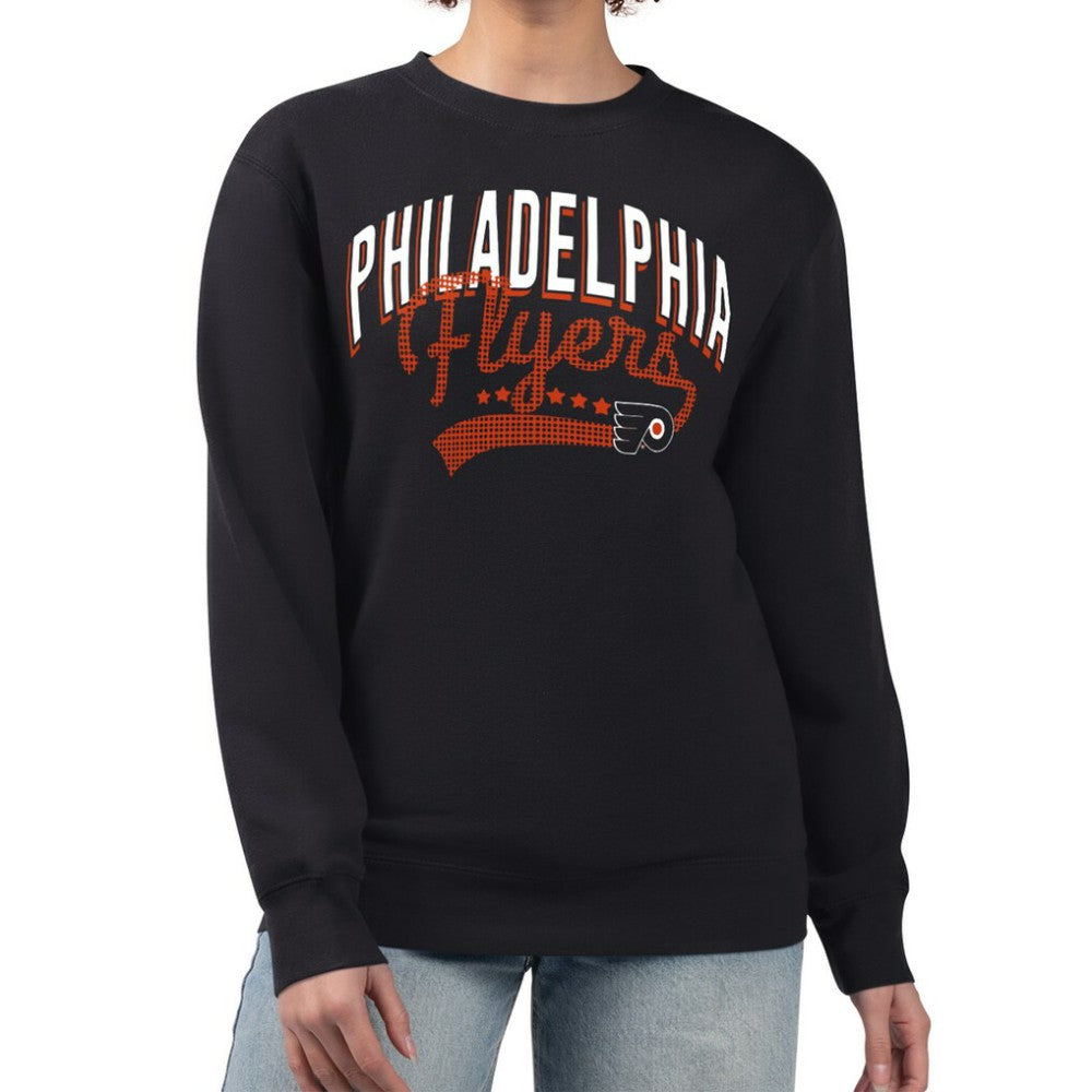 Philadelphia Flyers G-III 4Her by Carl Banks Women's Filigree Team Graphic Fleece Pullover Sweatshirt - Black - NHL 201411614