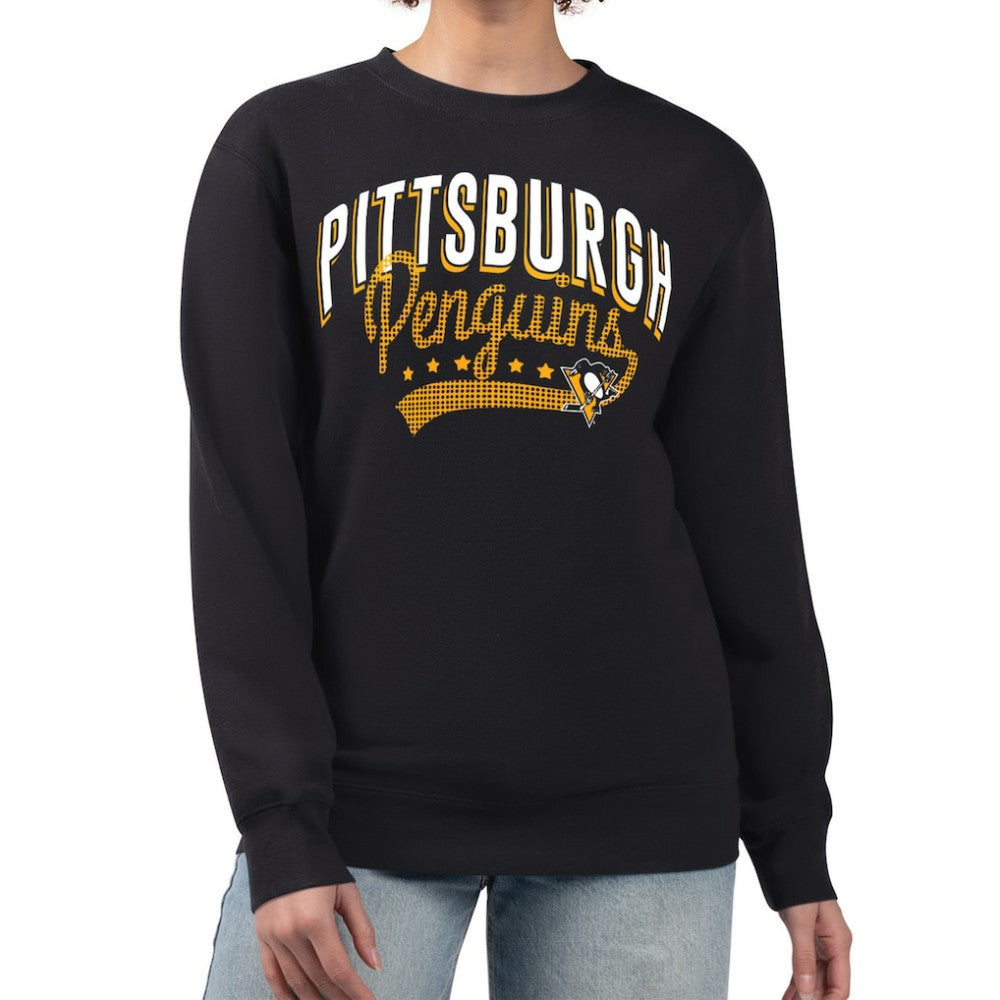 Pittsburgh Penguins G-III 4Her by Carl Banks Women's Filigree Team Graphic Fleece Pullover Sweatshirt - Black - NHL 201411616