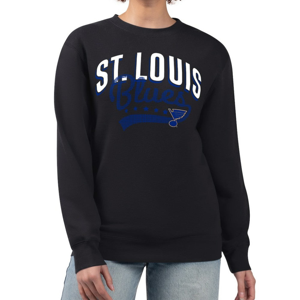 St. Louis Blues G-III 4Her by Carl Banks Women's Filigree Team Graphic Fleece Pullover Sweatshirt - Black - NHL 201411619