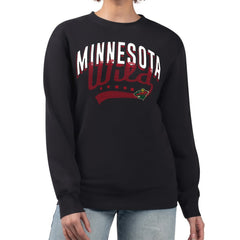 Minnesota Wild G-III 4Her by Carl Banks Women's Filigree Team Graphic Fleece Pullover Sweatshirt - Black - NHL 201411624