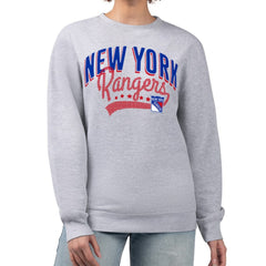 New York Rangers G-III 4Her by Carl Banks Women's Filigree Team Graphic Fleece Pullover Sweatshirt - Heather Gray - NHL 201411631