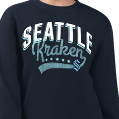 Seattle Kraken G-III 4Her by Carl Banks Women's Filigree Team Graphic Fleece Pullover Sweatshirt - Deep Sea Blue - NHL 201411632